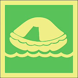 Спасательный плот - знак IMO 2.3