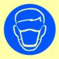 Работать с применением средств защиты органов дыхания/Wear mask -  знак IMO 4.5