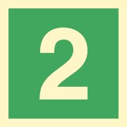 Цифра зеленая 2 - знак IMO 2.03