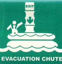 Эвакуационный желоб/Evacuation chute - знак IMO 